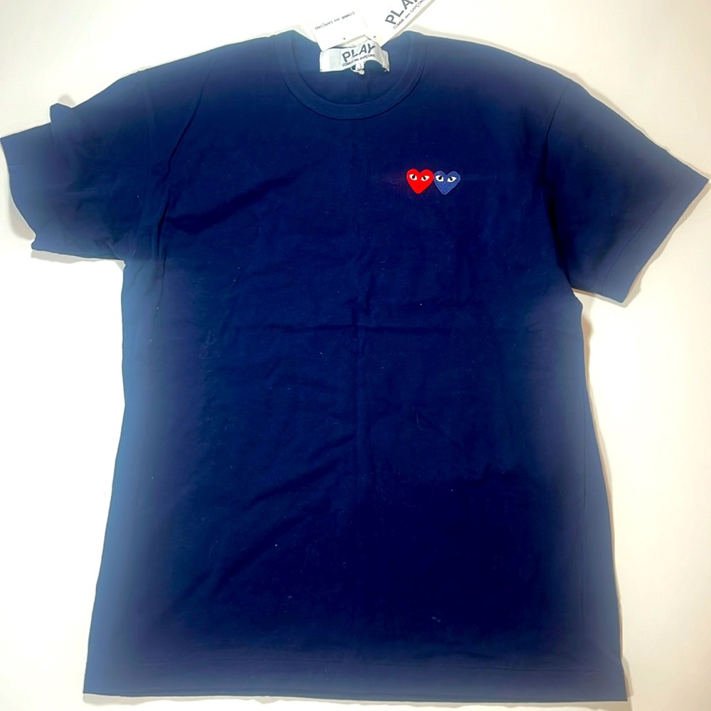 Play comme des garçons t shirt navy blue